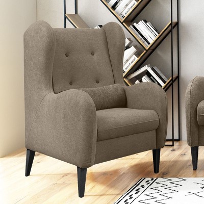 Fotelis LAHTI (Bangkok Taupe/Juodos kojos) V